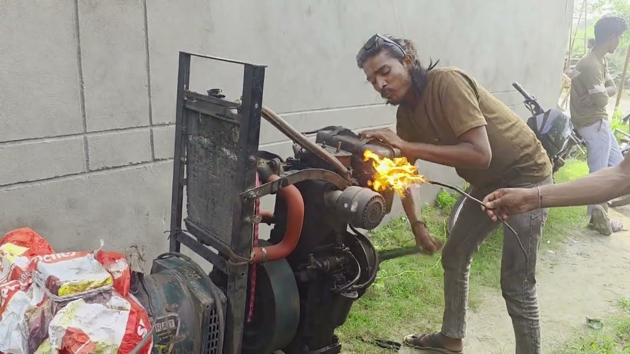 8 Hp diesel engine generator fire starting