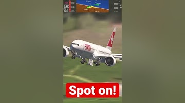 Swiss Boeing 777 spot on landing I Aerofly FS 2022