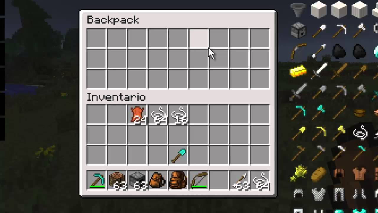 Instalar mod backpack (mod mochilas) para minecraft 1.5.1 - YouTube