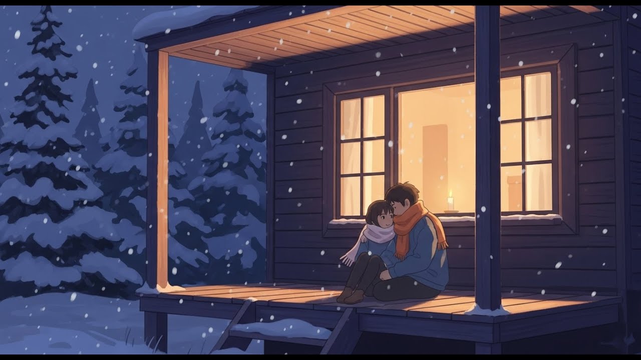 Snowy Christmas Eve in the Cabin | Ghibli-Style Video