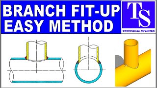 PIPING  BRANCH FIT UP EASY METHOD TUTORIAL. Pipe fit up tutorials
