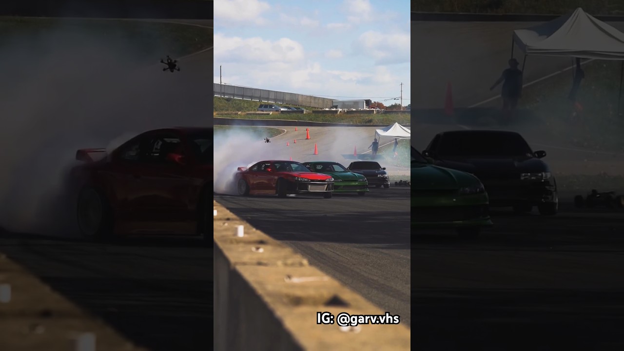 Double Trouble: Tandem Drift with Two Nissan Silvia S15s & S13 in Slow-Motion! 🚗💨 