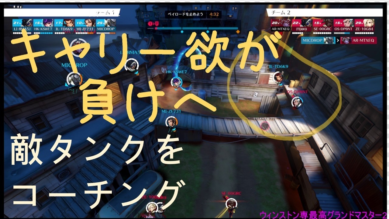 敵タンクをコーチング　キャリー欲が負けへ