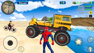 Rope Frog Ninja Hero Strange Gangster - Open City Monster Truck - Android Gameplay