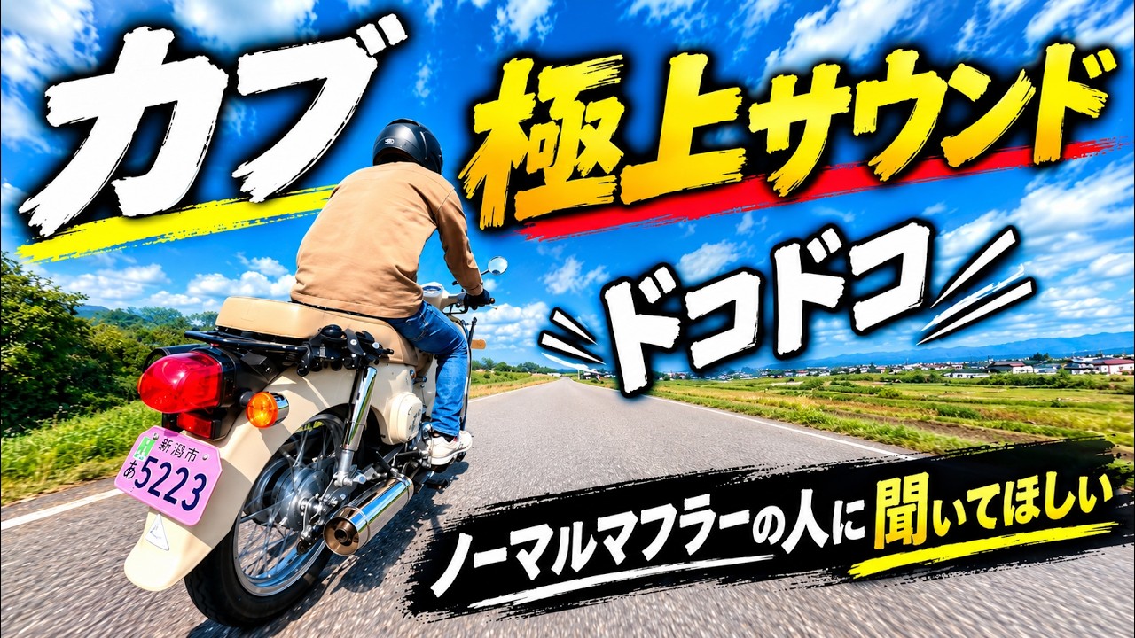 4K HDR 極上サウンド】スーパーカブ110のマフラー音！マフラー交換検討
