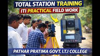 #Practical training with Total Station✔ DGPS field setup and data collection##patharpratima gvt.iti