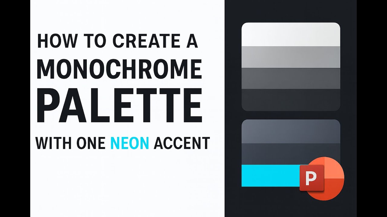 AI Trendy PowerPoint Color Palettes: Monochrome with Neon Accents Tutorial for Beginners