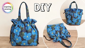 [DIY] Beautiful Flower Tote Bag Tutorial | How to make a Drawstring Bag 🌼