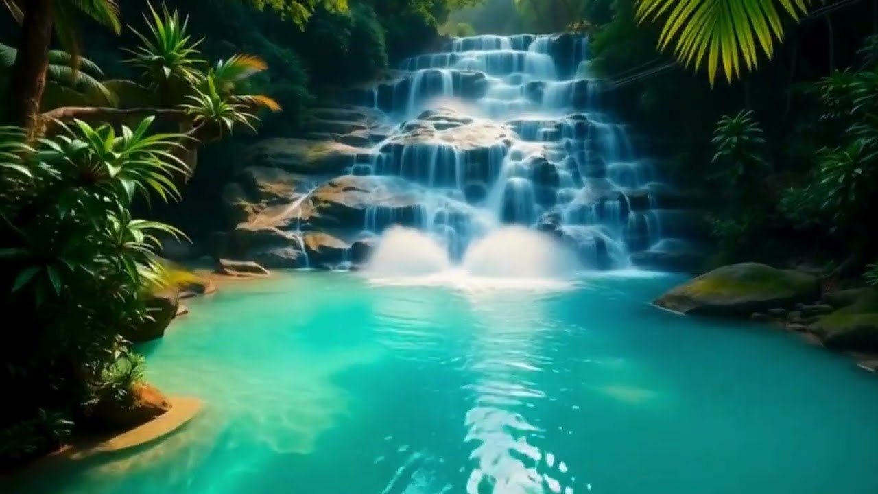 Deep Sleep Music with Waterfall Sounds 🌊 Relaxing Nature Meditation for Stress Relief & Healing
