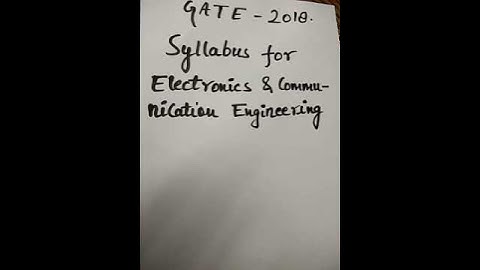 Gate syllabus electronics and communication engineering