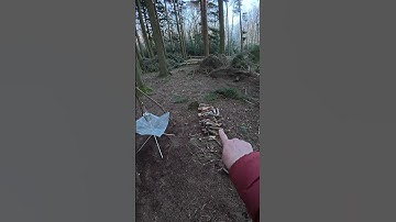 Winter Tarp Shelter With Fire #campping