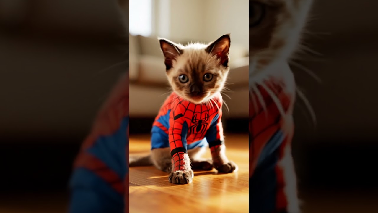 Cat Cute Cosplay Spiderman 