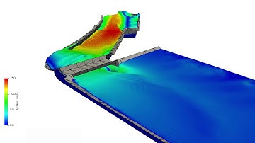 CFD animation of spillway with stepped chute in OpenFOAM