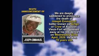 Joseph Emmanuel ~ Short Obituary