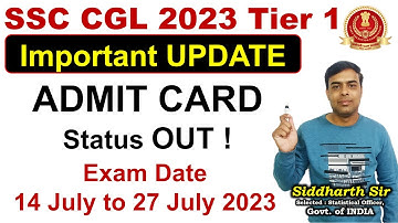 SSC CGL 2023 Tier 1 → Admit Cards Status OUT ! - #ssccgl #statistics_jso_course #ssccgl2023
