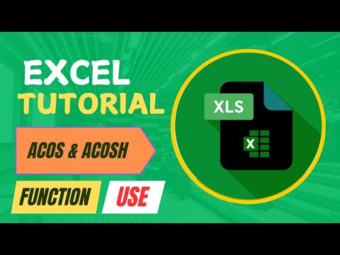 How to use ACOS & ACOSH Functions in Excel Training || ACOS & ACOSH Formulas in Excel || Excel Tu...