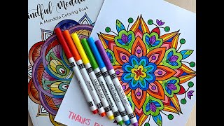 ASMR Satisfying Coloring of Mandala with Markers - Trigger Sounds for Sleep