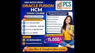 Oracle Fusion HCM  Crash Course Demo Session 2 at PCS Fusion Hub