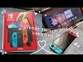 Nintendo switch oled unboxing  accessories  setup  bad driving in mario kart