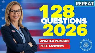128 USCIS Civics Questions for U.S. Citizenship Interview 2026–Random Order &amp; Full Answers-Repeated