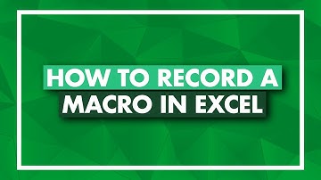 How to Record a Macro in Excel