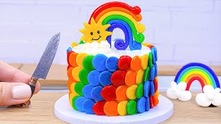 Miniature Rainbow Chocolate Cake 🍫🎂 Easy Making Beautiful Miniature Rainbow Chocolate Cakes