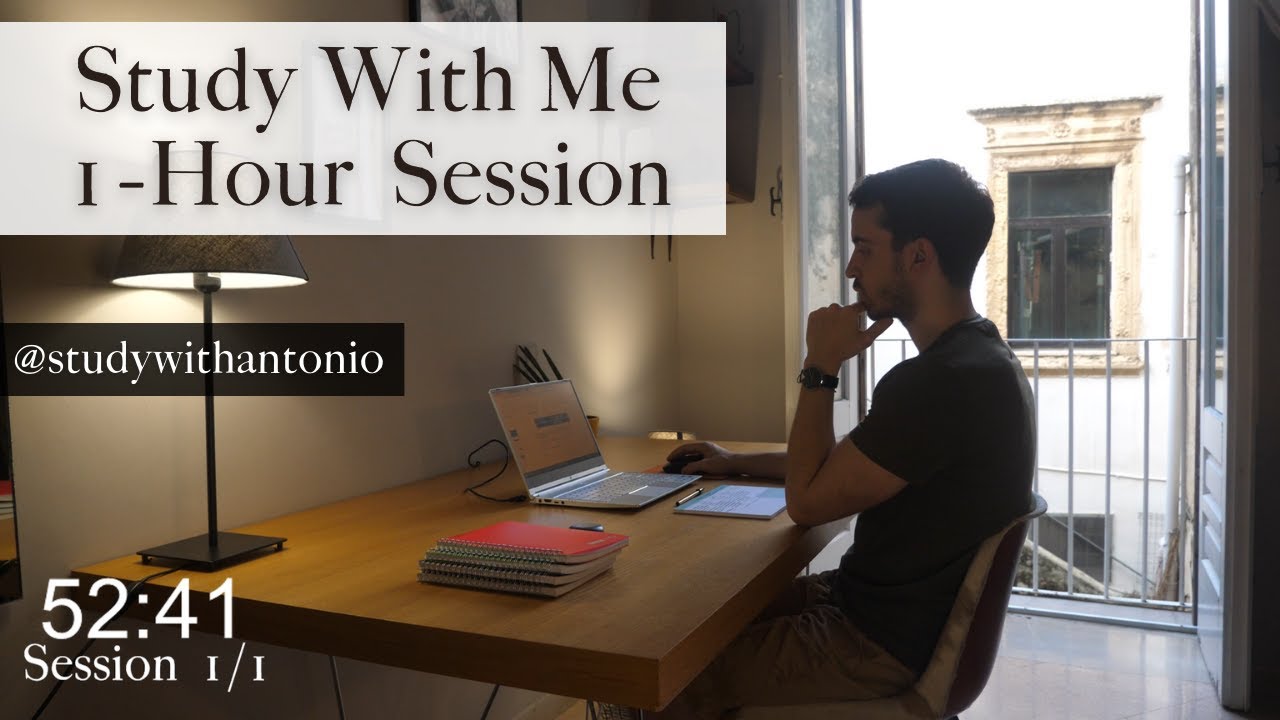 1-Hour Study With Me, Cozy Room In Southern Italy [Background Noise] - Study With Antonio, No Breaks