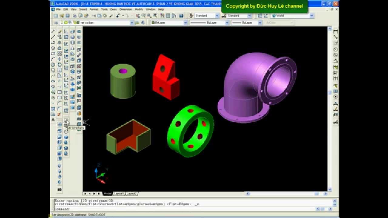 Các Thanh Trợ Giúp Vẽ Cad 3D - Thanh Shade - Youtube