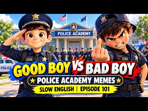 GOOD BOY VS BAD BOY — POLICE ACADEMY MEMES | SLOW ENGLISH | EPISODE 101