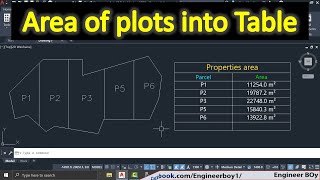 How find area in autocad and convert into table screenshot 5