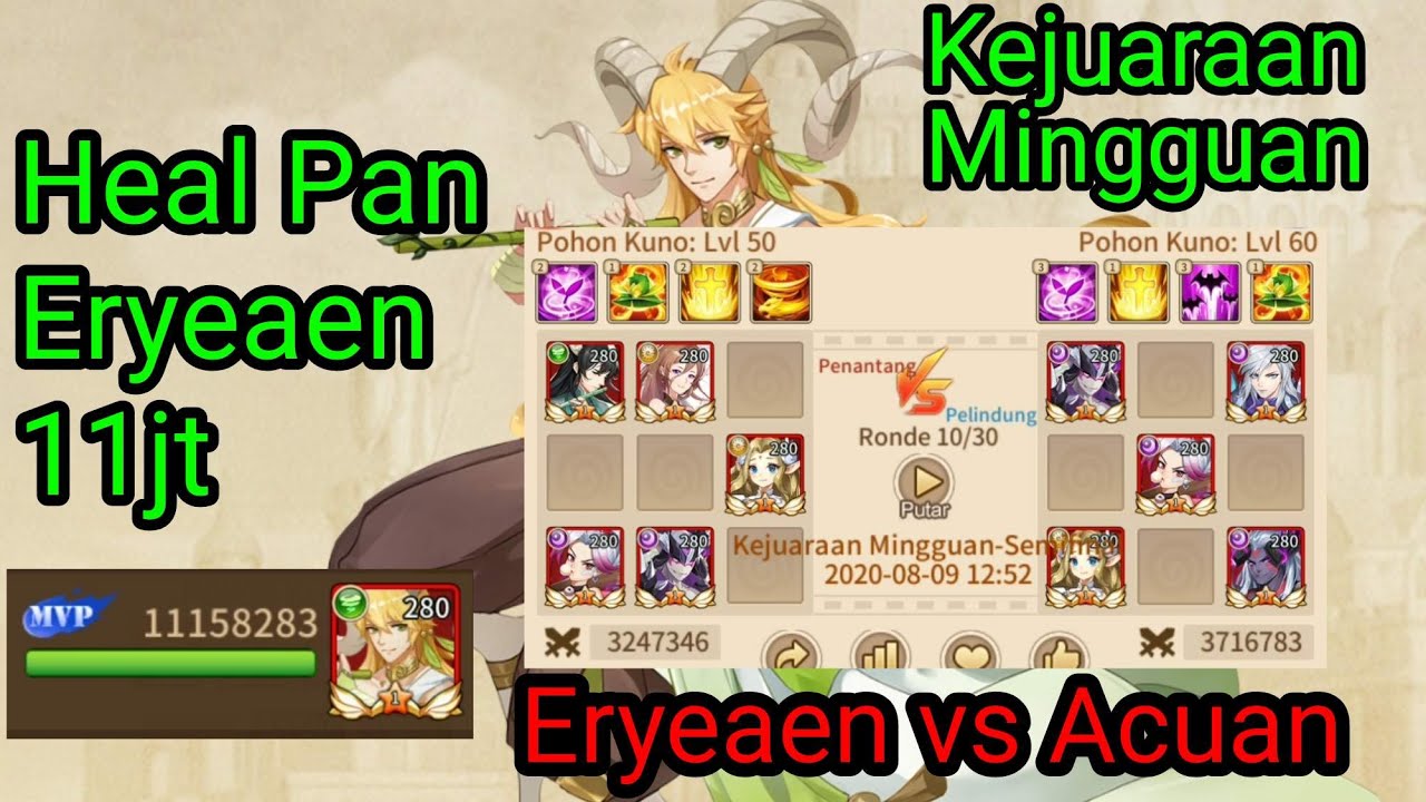 S1 ERYEAEN VS S88 Acuan Devarious Kejuaraan Mingguan, Heal Pan 11 jt lebih Keren | IDLE LEGENDS