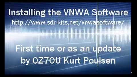 VNWA Software Installing