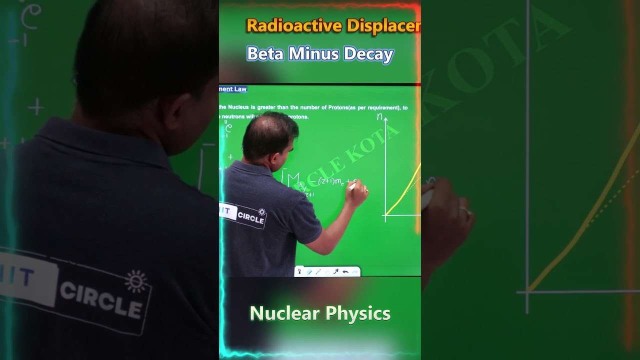 β− (Beta Minus) Decay | RA Displacement Law | Nuclear Physics | Class 12 | JEE | NEET