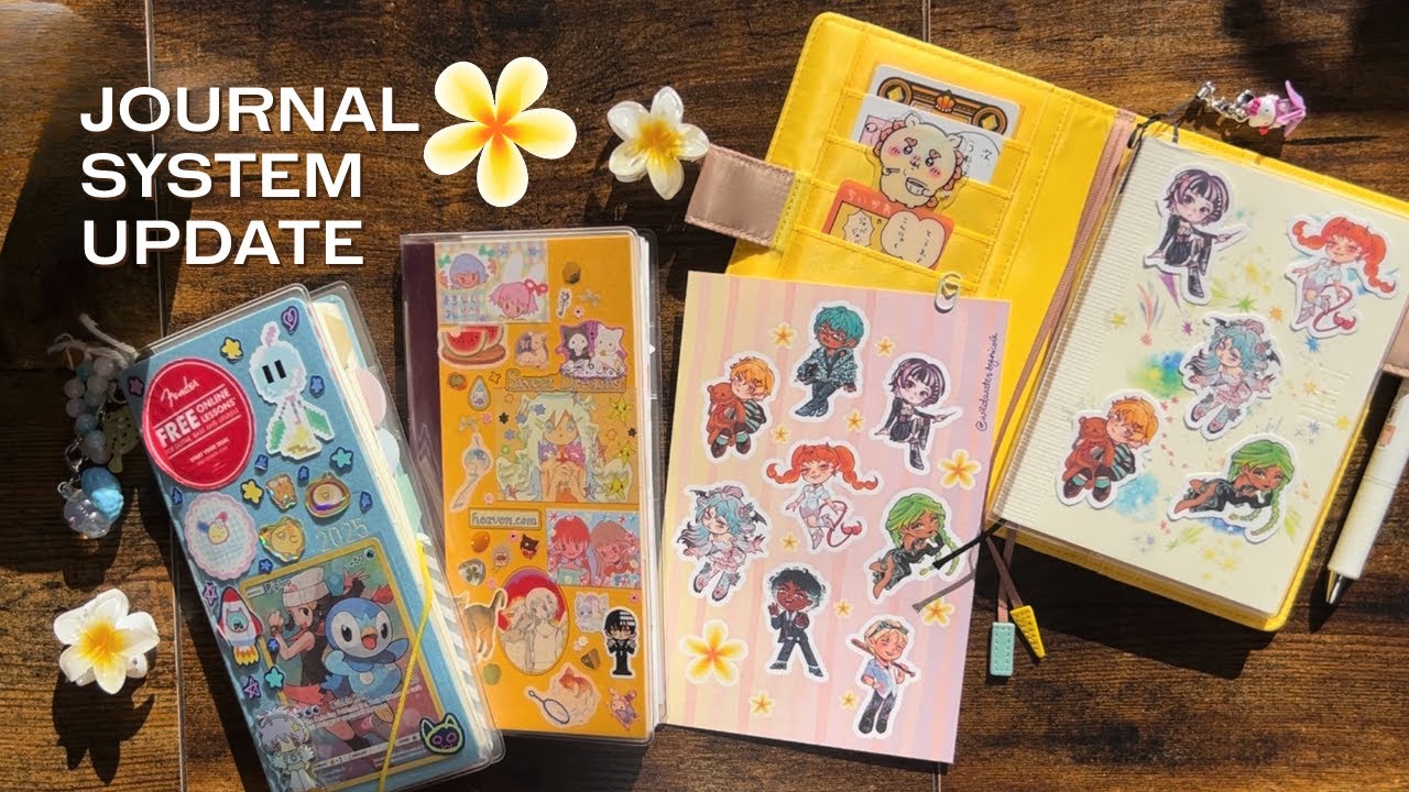 Hobonichi Journal System Update .☘︎ ݁˖ adding charms, making stickers, oc journal setup and deco