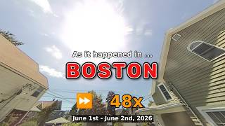 Daily Time Lapse of the Boston Weather 180 4k Sky Cam June 1st - 2nd 2026 48x Beta