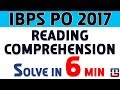 Reading comprehension  solve in 6 min  ibps  rrb  sbi  english by sandeep sir  for all exams