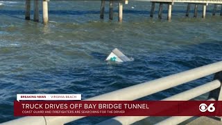 Box truck goes over the side of the Chesapeake Bay Bridge-Tunnel