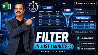 Learn FILTER Function in Excel in Just 1 Minute! 🚀| Sanjay Tech Hub