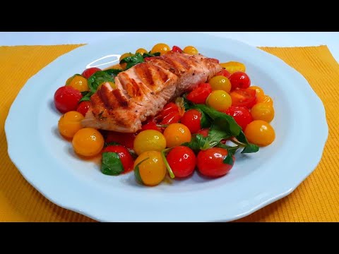 Vídeo: Salada Com Salmão, Ovos De Codorna E Tomate Cereja
