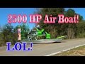 2500 hp swamp boat roars through town  crazy green man wrecks outhouse  nre tv episode 225