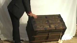 Iron Braces and Wood Straps Steamer Trunk