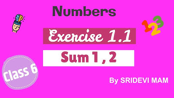 TN Samacheer class 6 maths Term 1 Chapter 1 ( Numbers ) Exercise 1.1 Sum 1 , 2 6th maths tamil