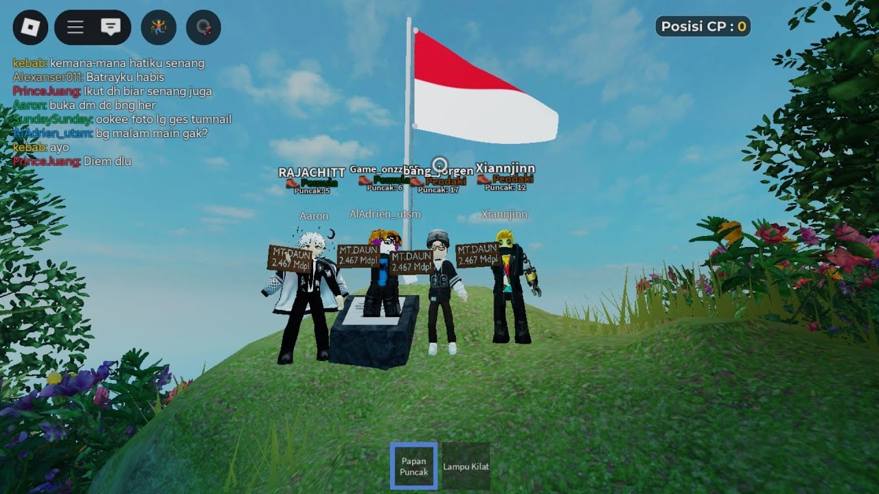 GUNUNG SANTAI DULU GES !  GUNUNG DAUN NGUMPULIN SUMMIT ROBLOX ! 