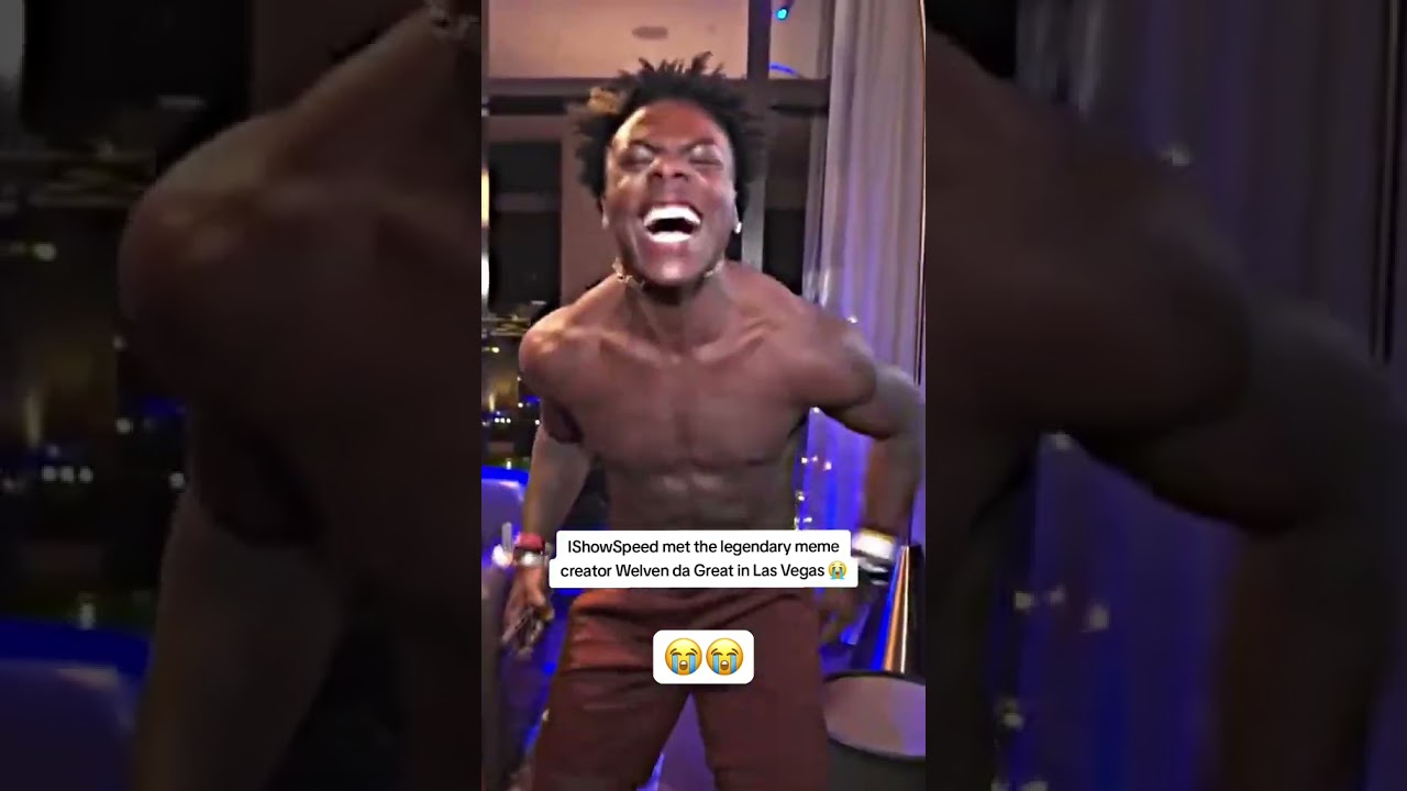 IShowSpeed ​​встретился с легендарным создателем мемов Welven da Great в Лас-Вегасе 😭 