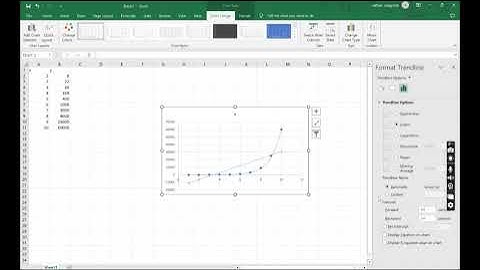 Exponential regression in Excel