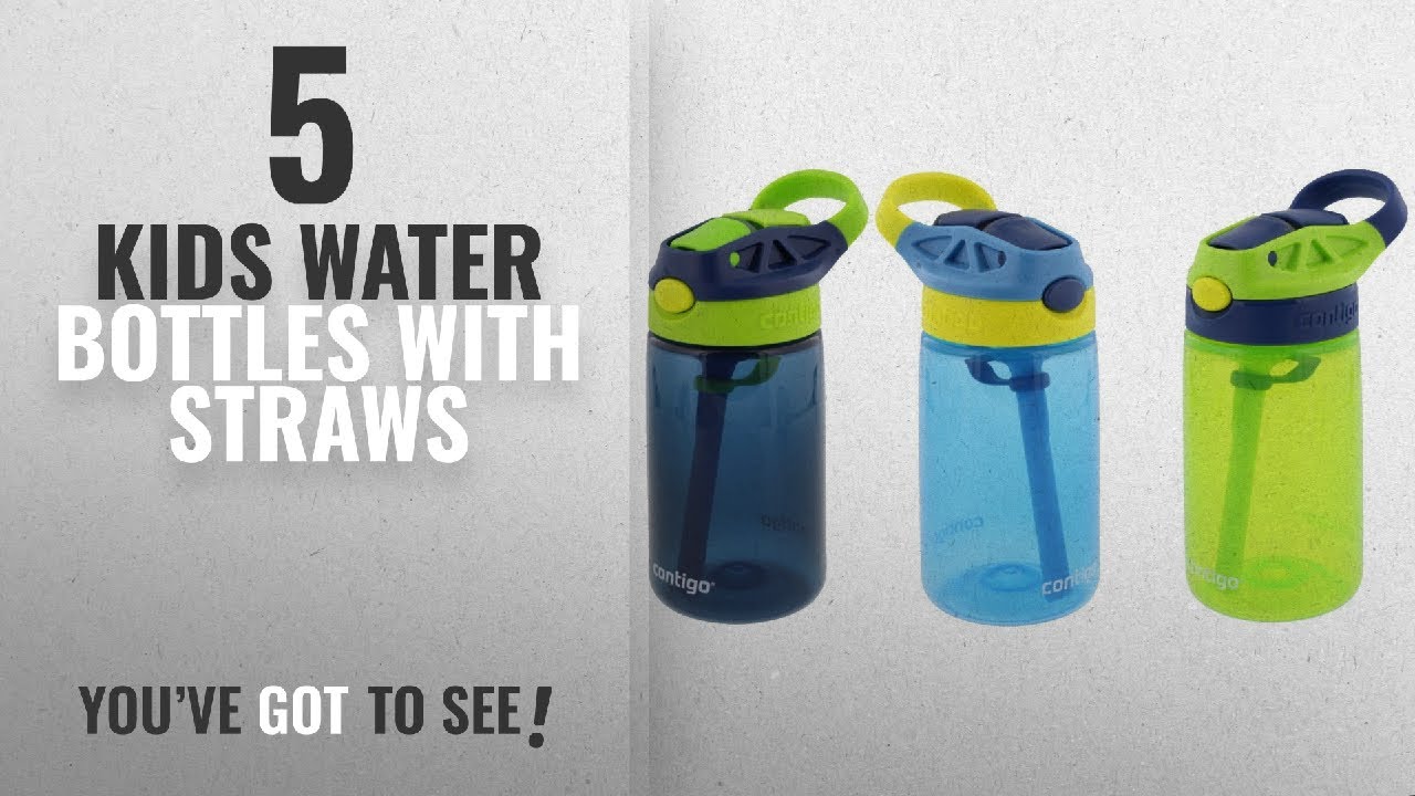 Best Kids Water Bottles With Straws [2018]: Contigo Kids Autospout Gizmo Water Bottles, 14oz