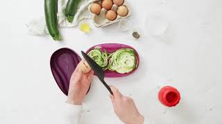 Refeição rápida e nutritiva com Apontador de Legumes e Instant Gourmet Tupperware®
