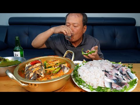 [회&amp;amp;소주] 가을 전어와 붕장어회, 참가자미회에 매운탕까지~ 소주 한 잔!! 요리&amp;amp;먹방!! (Gizzard shad, Conger&amp;amp;Soju) - Mukbang eating show
