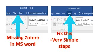 How to fix missing Zotero Add-on in MS Word??.. Simple solution.....