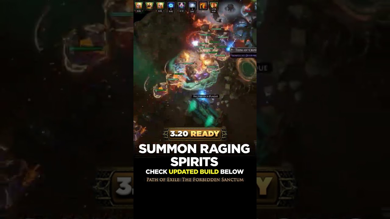 PoE 3.20 STARTER BUILDS - SRS SUMMON RAGING SPIRITS GUARDIAN| PoE Builds | #shorts #pathofexile